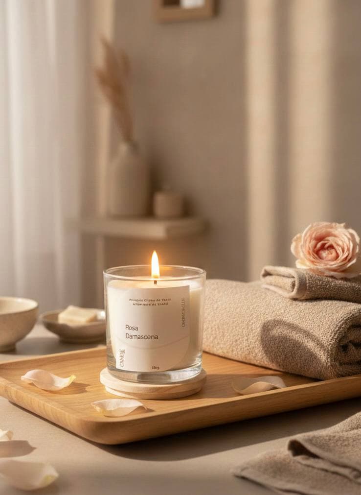 Rosa Damascena - Vela Aromática Coleção Clássica 180g